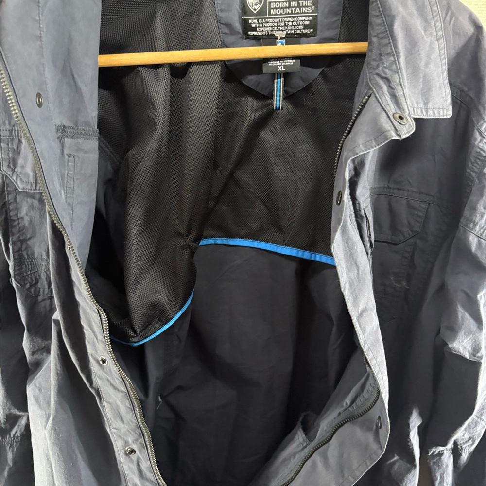 Kuhl Alternatr Waxed Jacket Coat Men Sz XL Navy Utility Outdoor - Picture 11 of 11